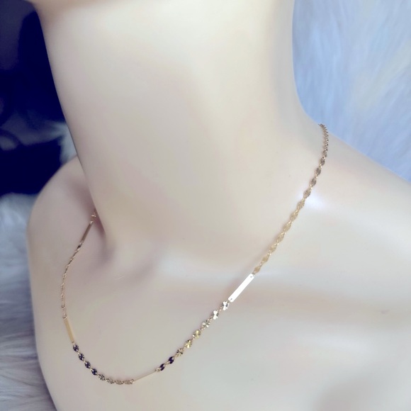 14K Gold Stamped Necklace/ Golden Clef/ Made in Italy - Picture 8 of 15